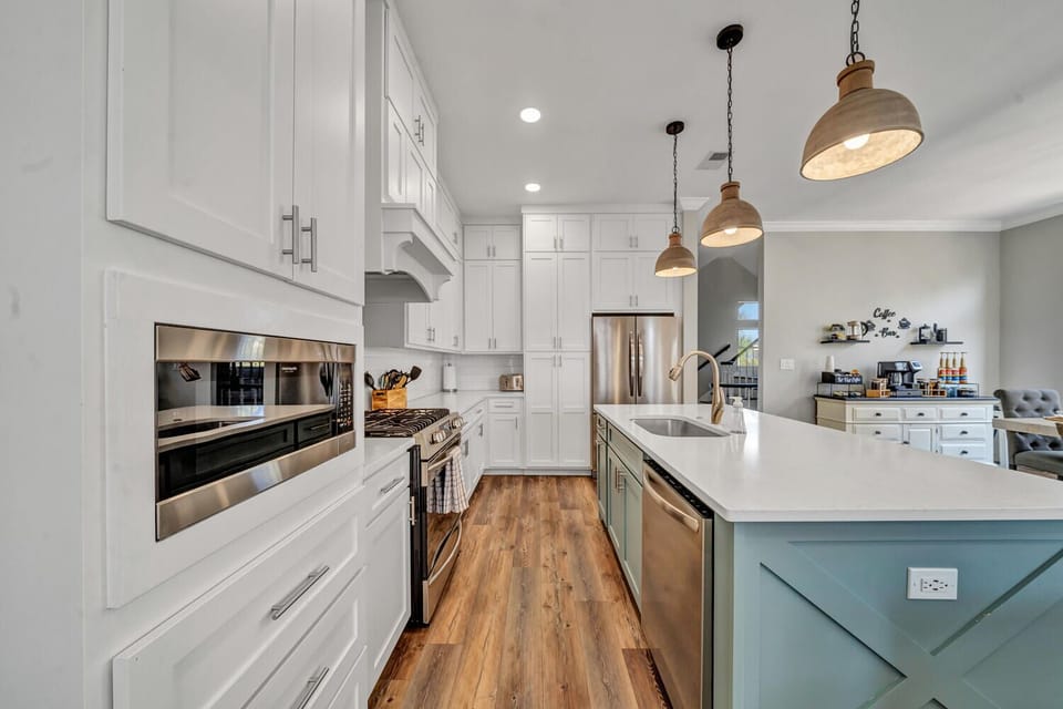 Fully Stocked Kitchen with ample room for cooking and groceries