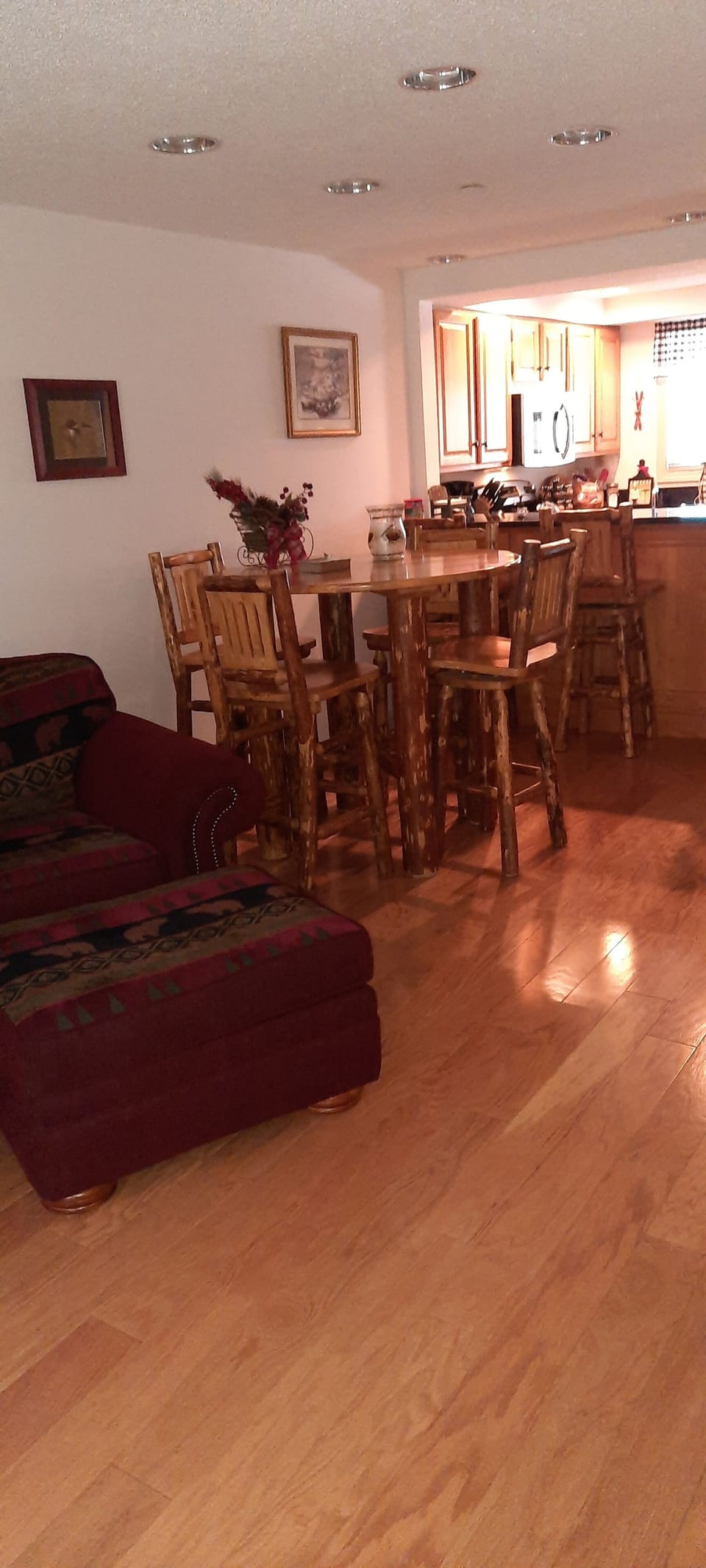 rustic table and counter