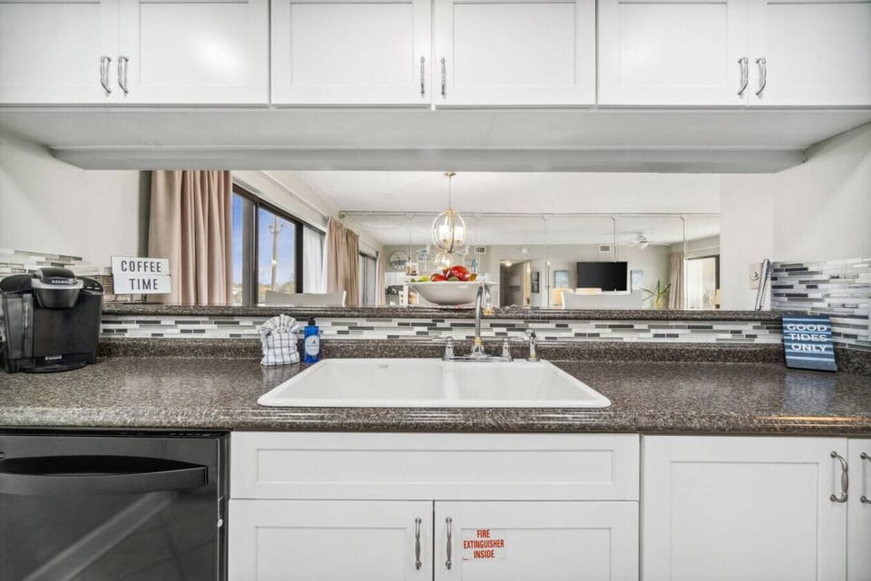 Sleek, Modern, Fully Stocked Kitchen with Keurig Coffee Maker