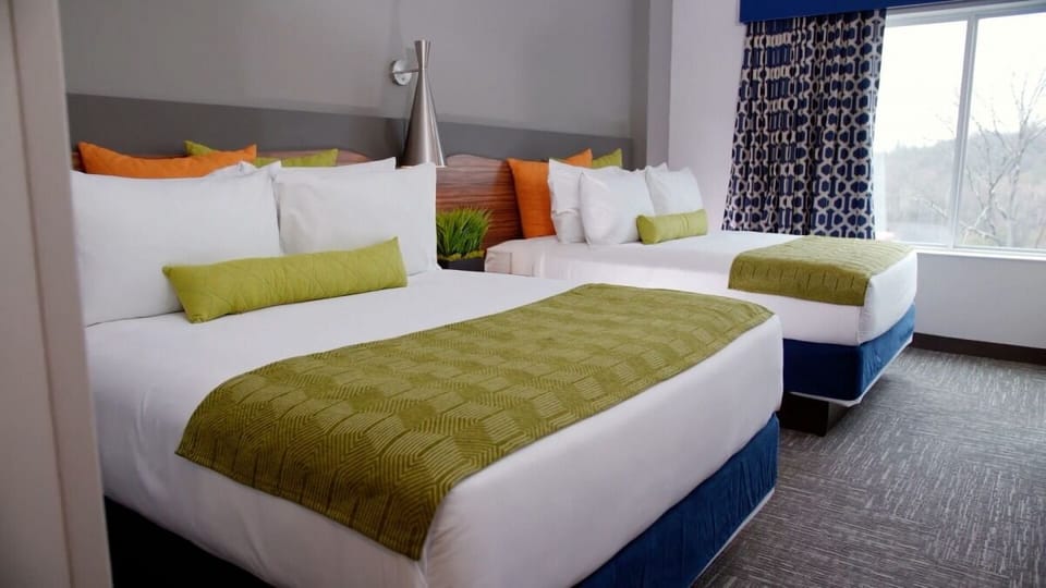 Settle into crisp linens and sleep soundly in comfort.