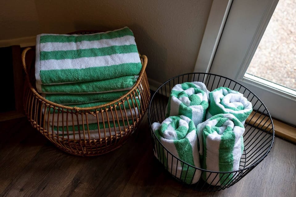 Beach towels available for the pool.