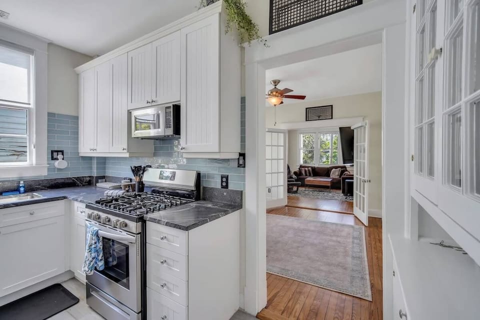 Kitchen is Located off of the Office Space