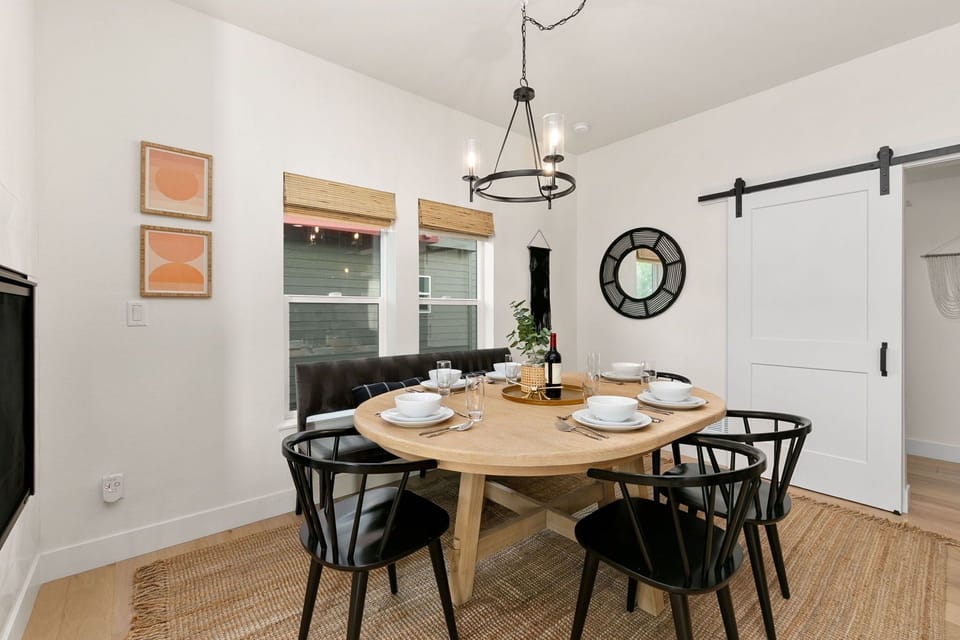 Dining Area with Fireplace | Seating for 8!
