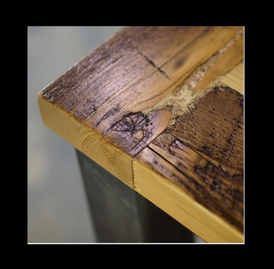 Custom reclaimed wood dining table