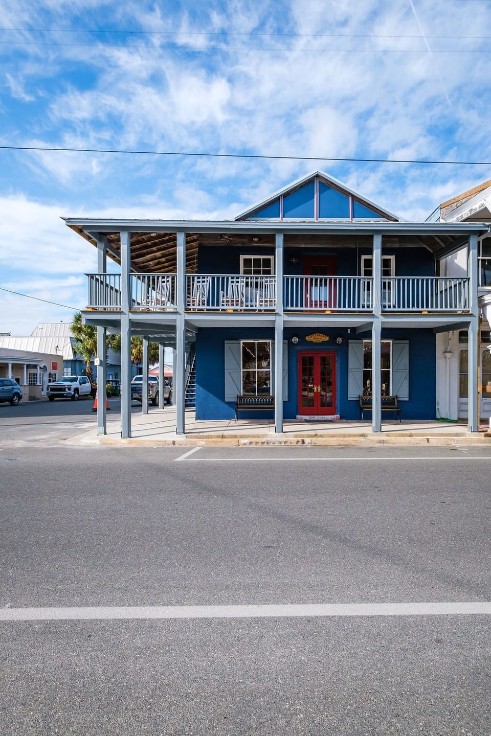 Front of Building. First floor is occupied by. Main Street Mercantile and Salty C's. 