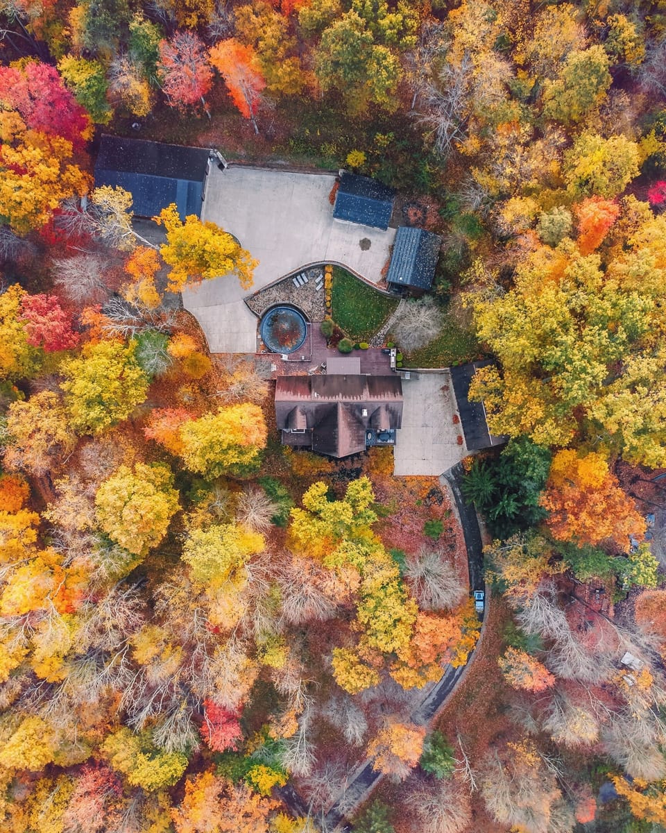 arial view in the fall