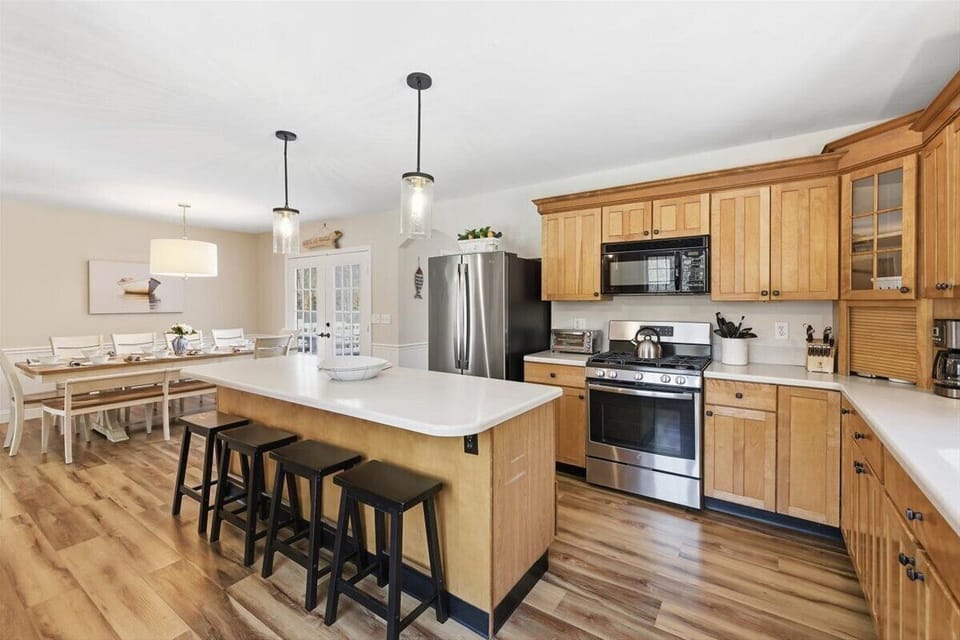 Updated kitchen with stainless steel appliances