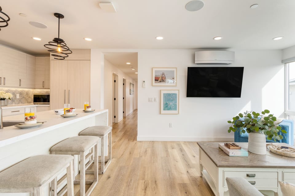 Living room and kitchen.
