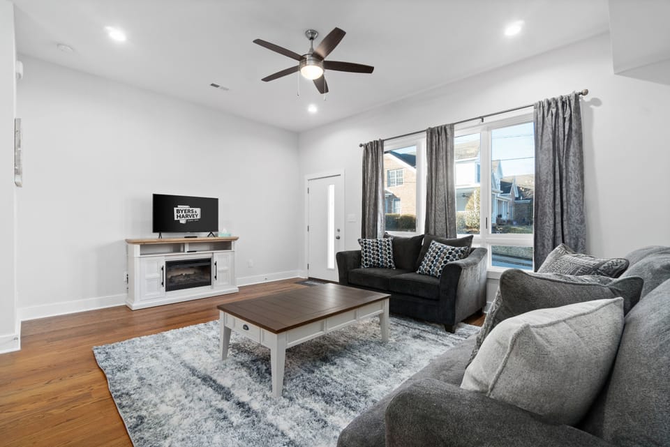 Living Room w/ Indoor Electric Fireplace