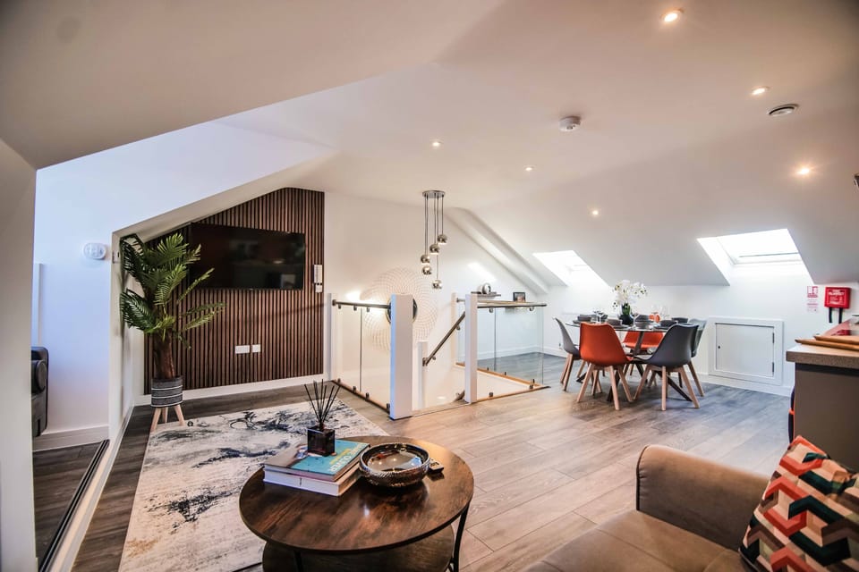 A 2 bedroom apartment set over 2 floors with 2 double bedrooms, a bathroom with overhead shower, and Apartment in York