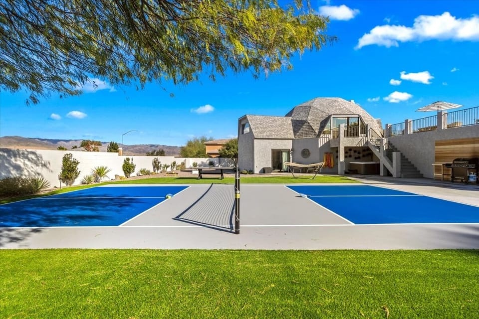 Whether you are a pickleball die-hard or just want to give it a try, you'll enjoy this new pickleball court. We provide the paddles & balls, as well equipment for table tennis, cornhole and pool floaties.