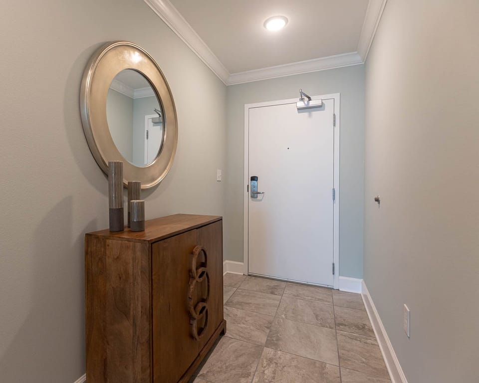 Welcoming entry awaiting your arrival in this charming beachfront vacation rental