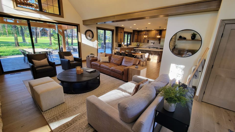 Great room, dining and connected kitchen