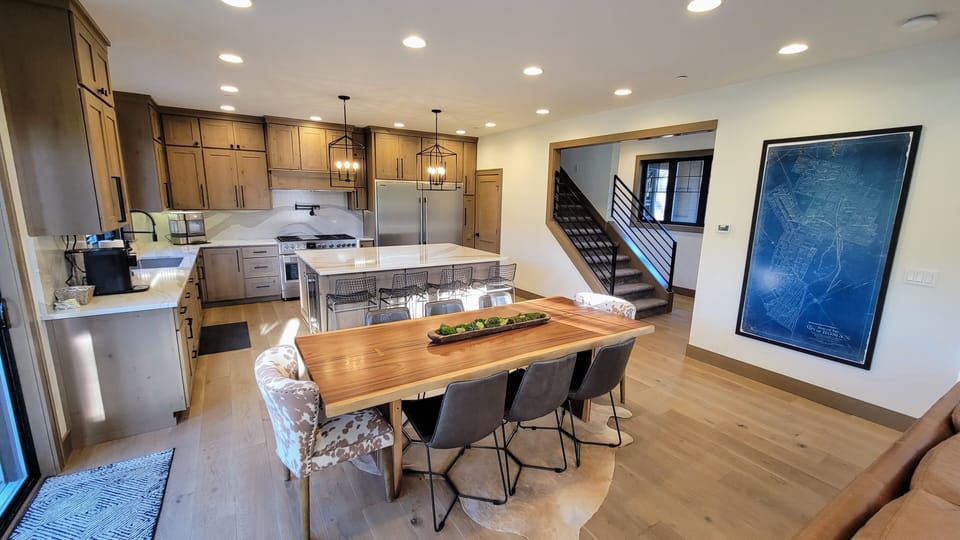 Dining table fits 8 people
