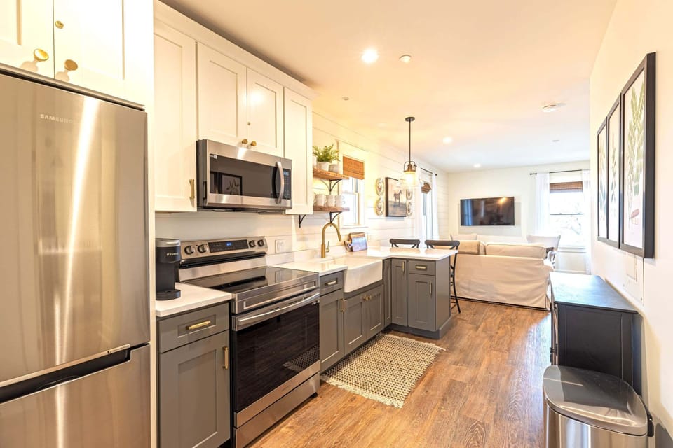 Modern appliances, farmhouse finishes, and everything you need for a comfortable stay.