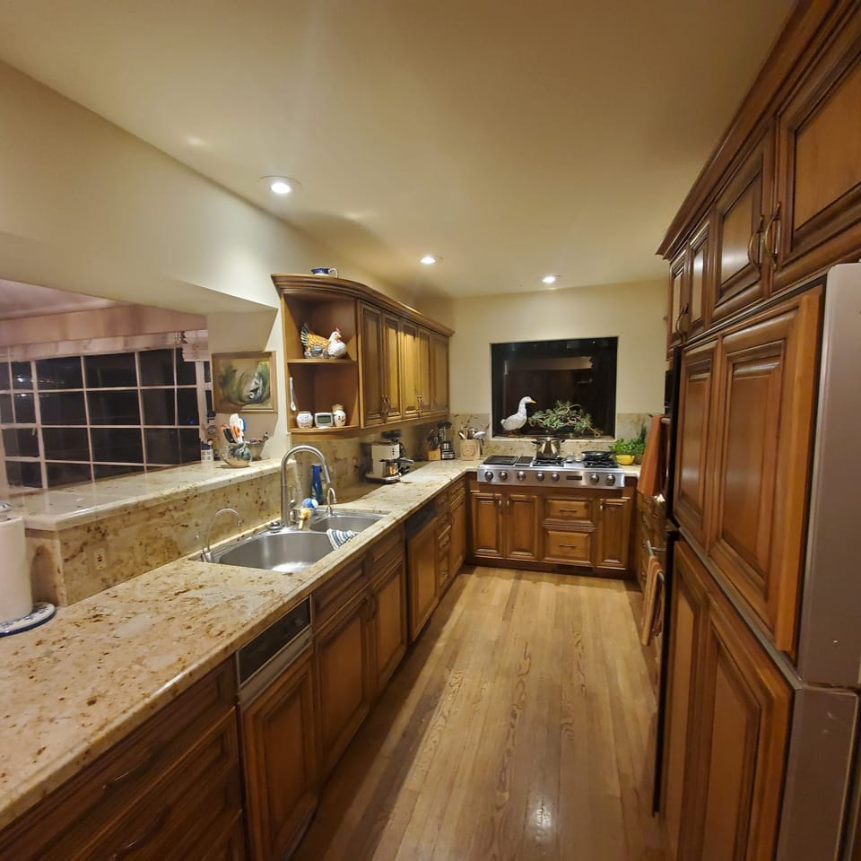 kitchen with marble countertops