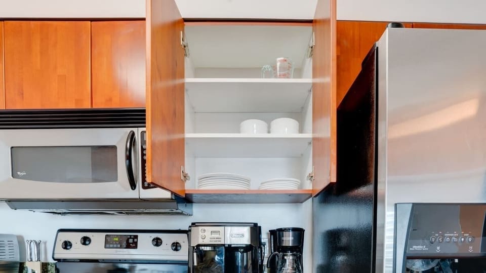 Fully equipped kitchen with complete set of cookware