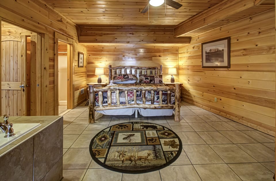 Aspen Log Bedroom Suite - View of bedroom with king bed
