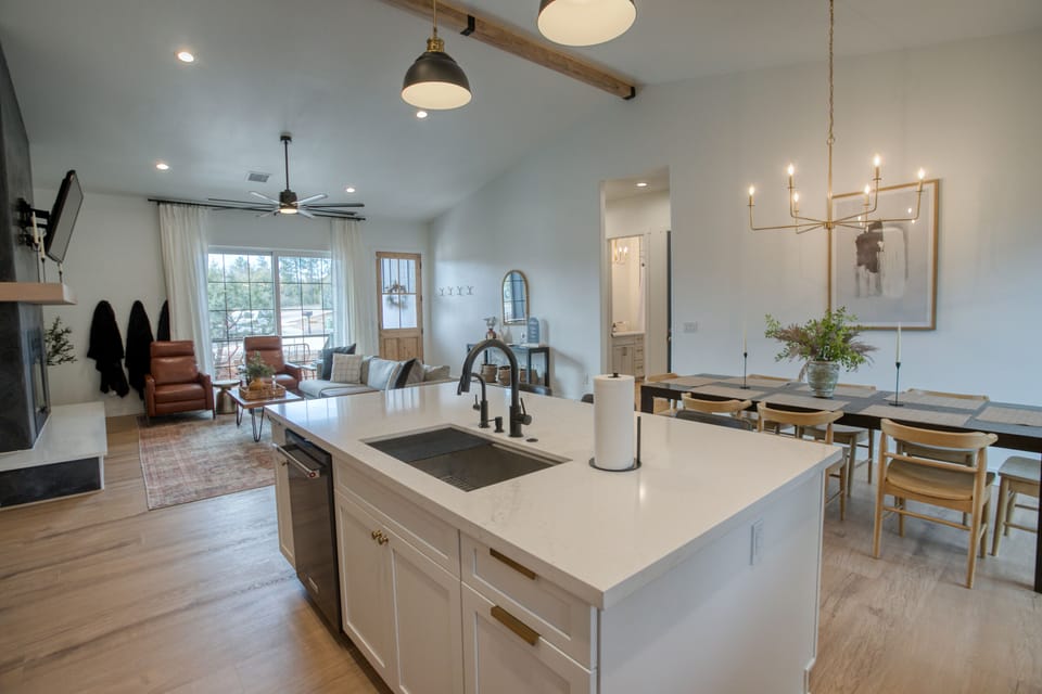 Prepare food, and gather together around the island.