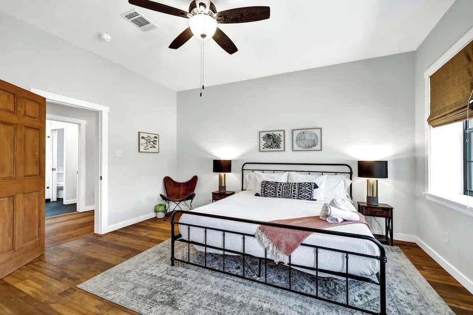 Bedroom one offers a comfortable king bed.