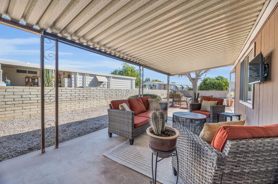 Relax on the patio with a cocktail or have  barbecue on the grill.