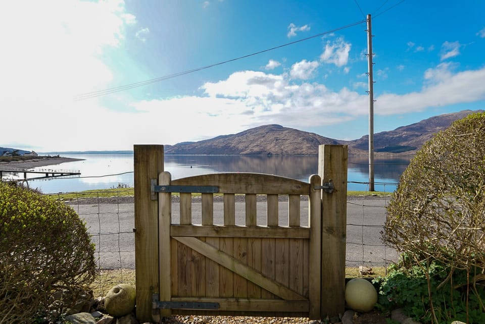 The view from the gate, across to the Isle of Skye.
