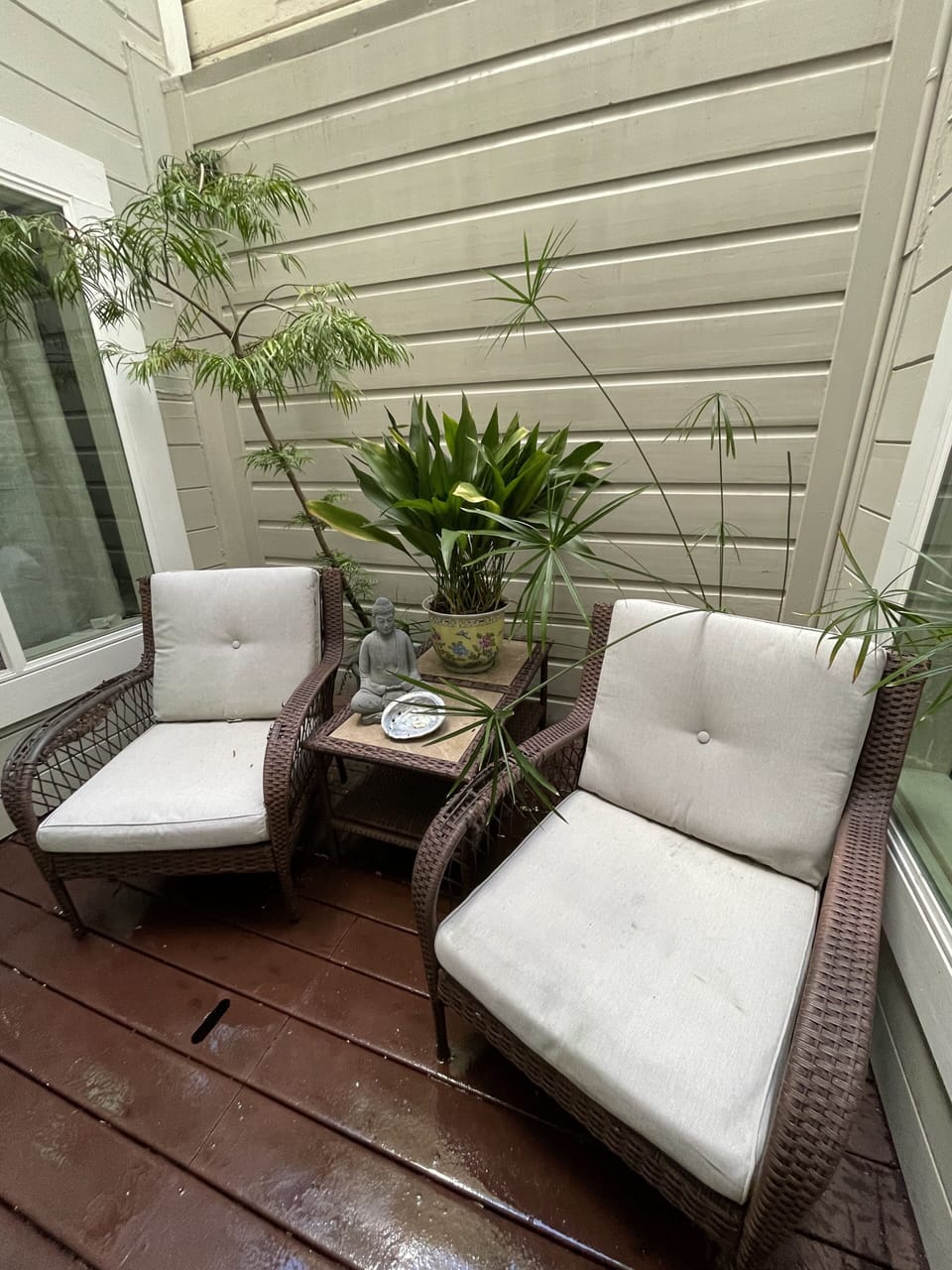 Peaceful outdoor seating area