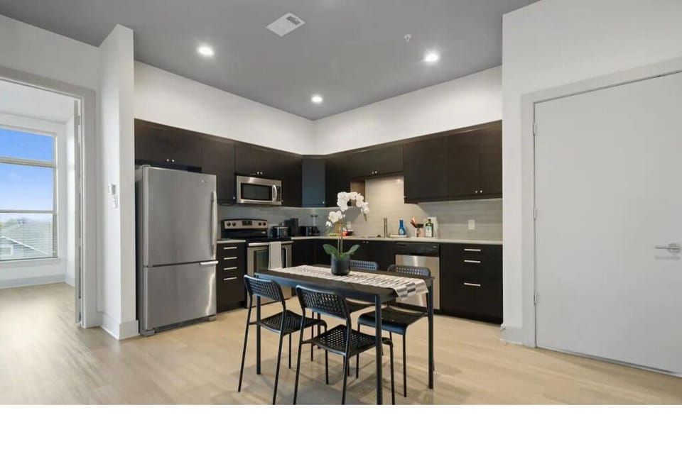 Cute little dining table is the perfect spot for a lovely meal or drink