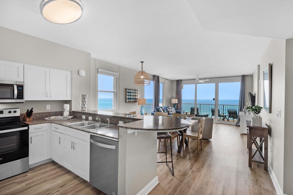 Kitchen to living room view