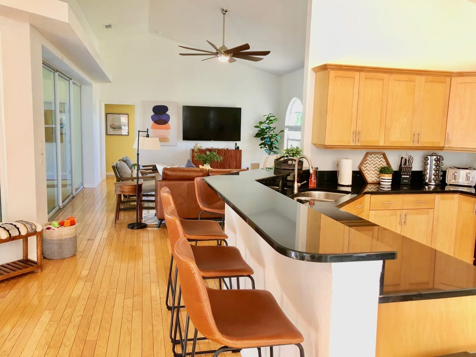 Kitchen island with counter seating