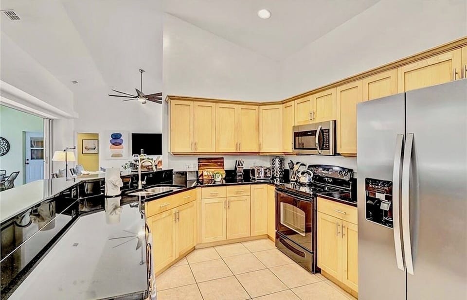 Kitchen with stainless steel appliances
