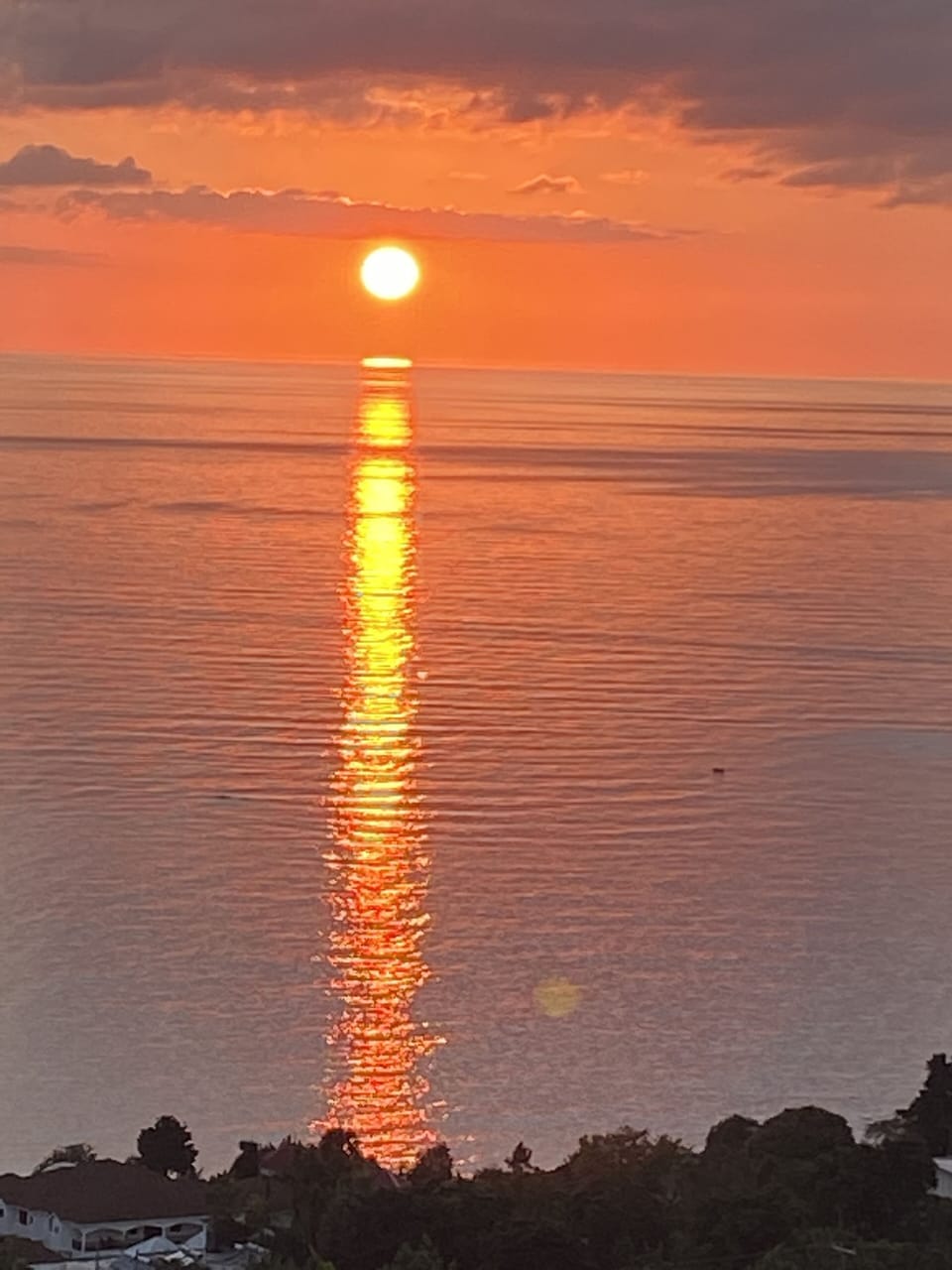 Sunset overlooking the Carribbean sea from Shangrila Villa poolside
