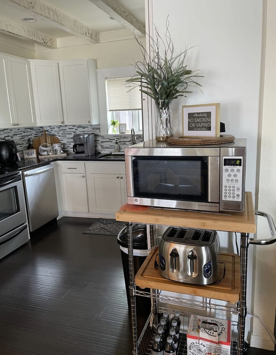 Kitchen with lots of amenities including cooking spices 