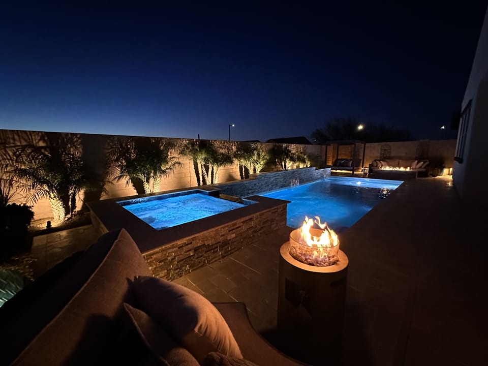 Gorgeous resort style pool and landscape lighting surrounds the entire property 