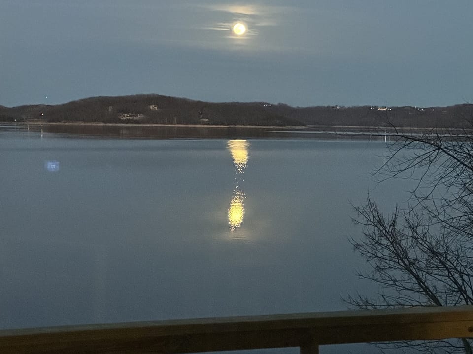 Moonlight over lake