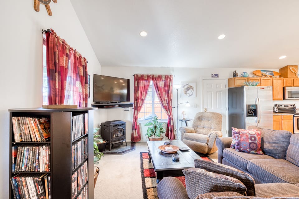 Living Room with a Flat-Screen TV