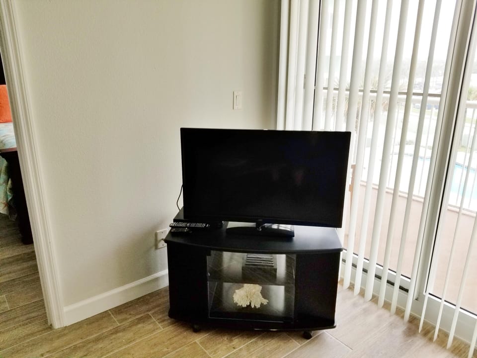 View of TV from couch