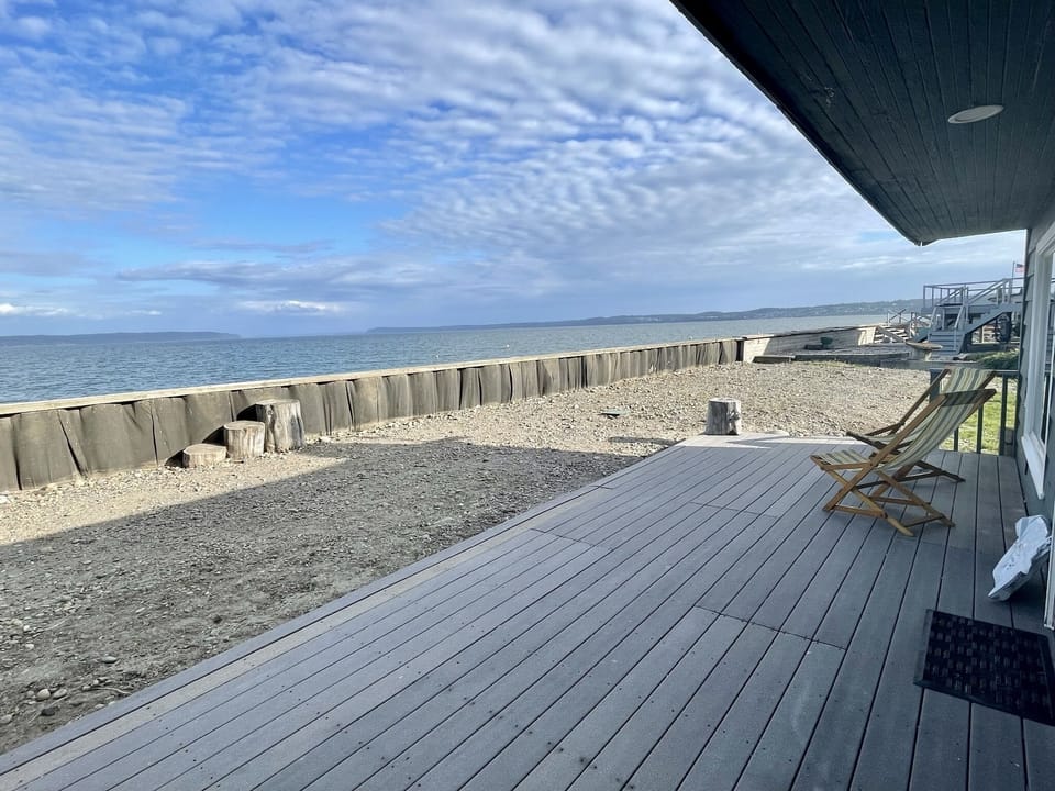Patio and bulkhead of cabin
