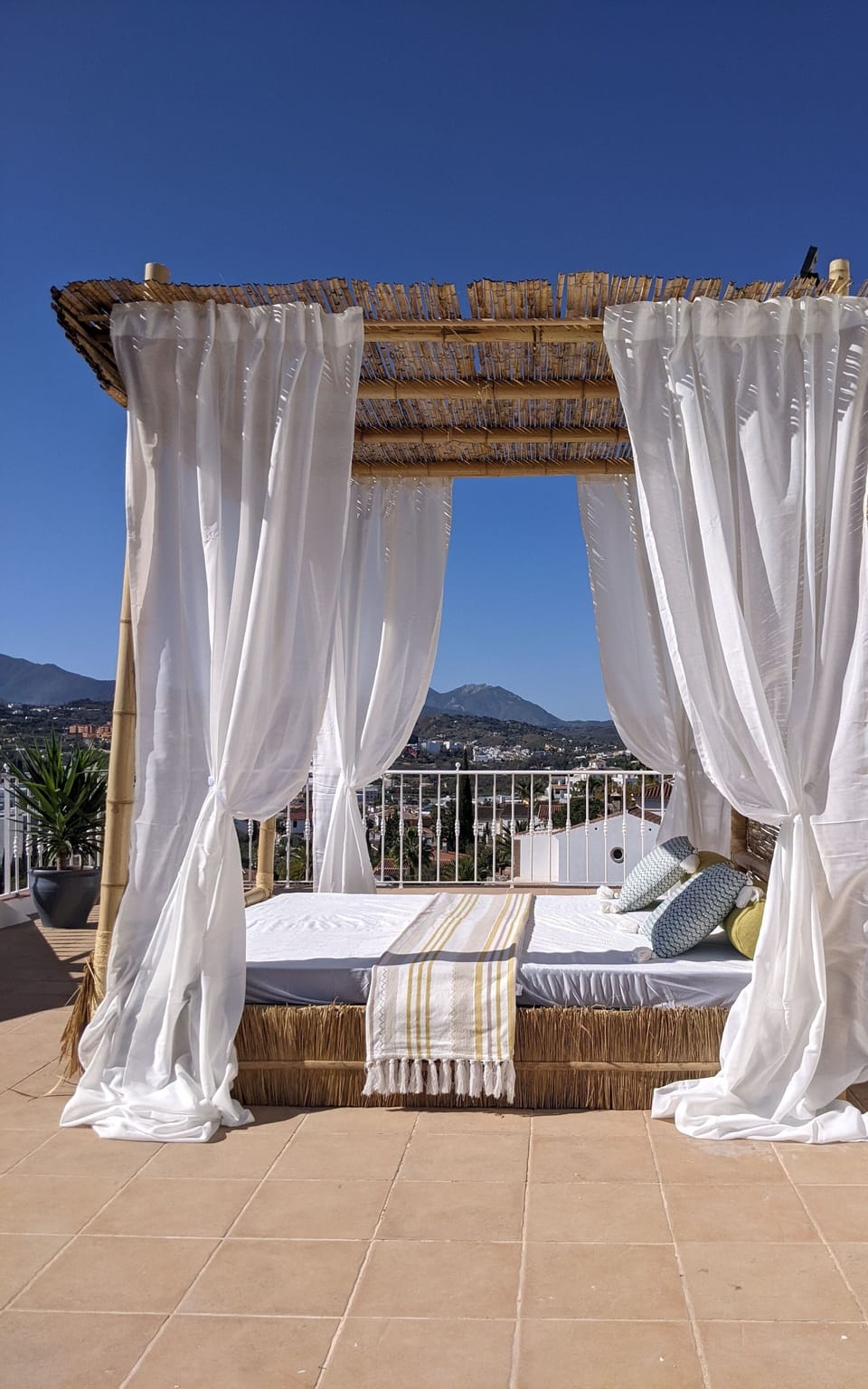 Bespoke Hand Crafted Balineses Daybed on the Private Roof Terrace 