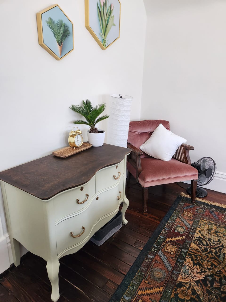 Small seating area in bedroom