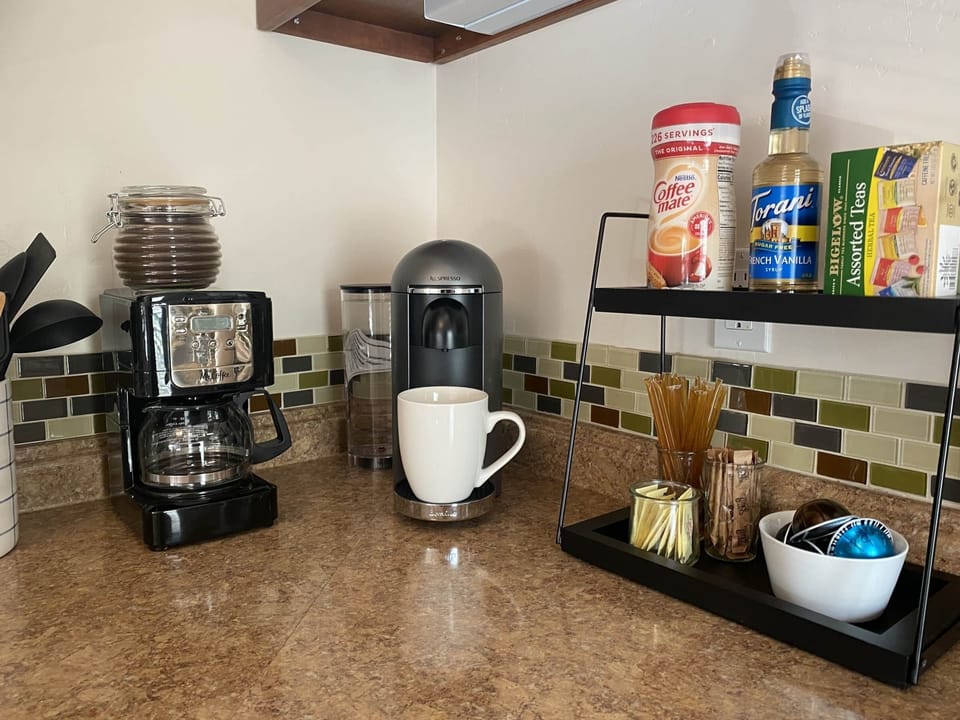 Coffee Bar With Two Cup Drip Coffee Maker/ Nespresso Espresso Maker