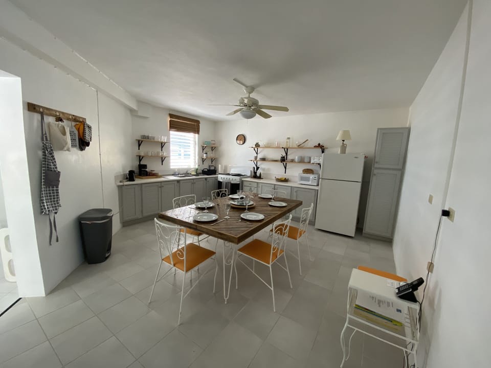The spacious kitchen with all of the necessities you may need