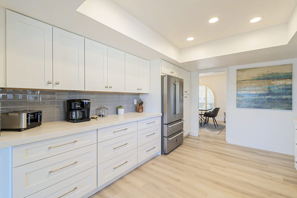 Large remodeled kitchen with stainless steel appliances!