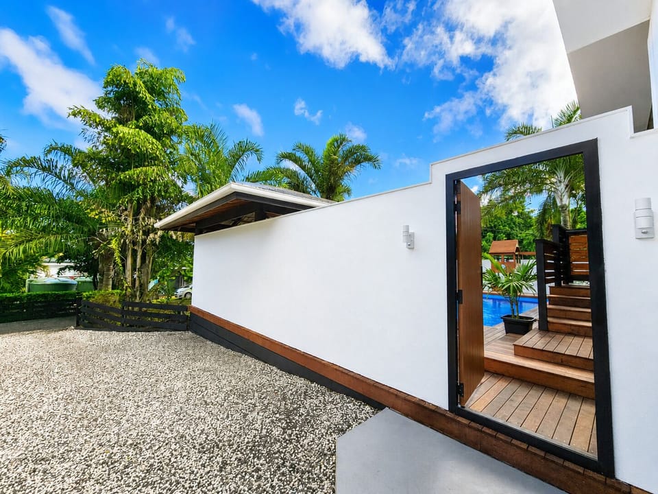 Driveway and entrance to villa