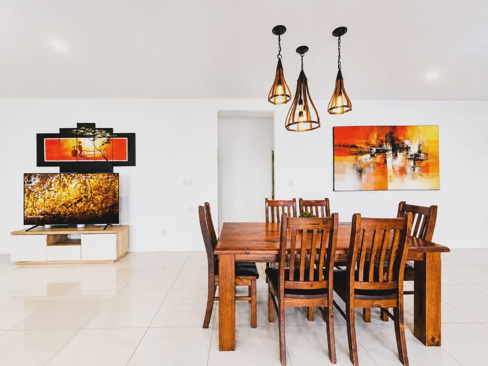 Dining area and corridor to bedroom 3&4 with shared bathroom