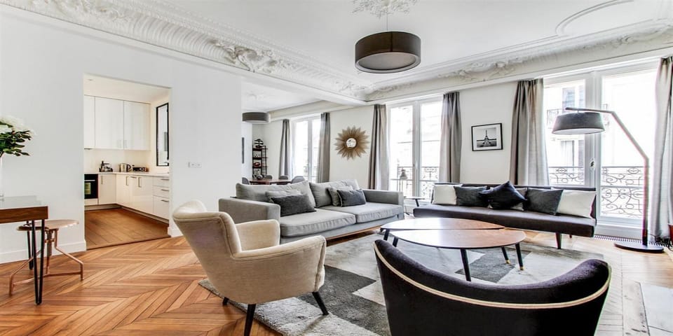  luxury apartment with French windows and high ceilings