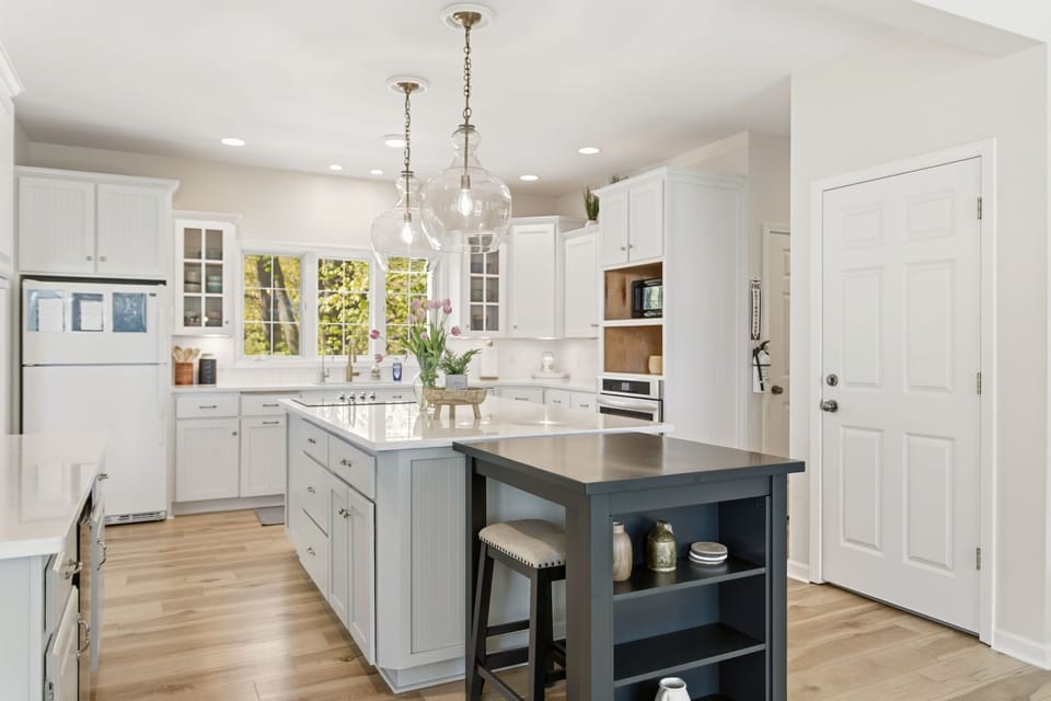 Kitchen and door to basement