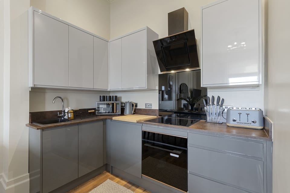 Enjoy preparing meals in the modern kitchen