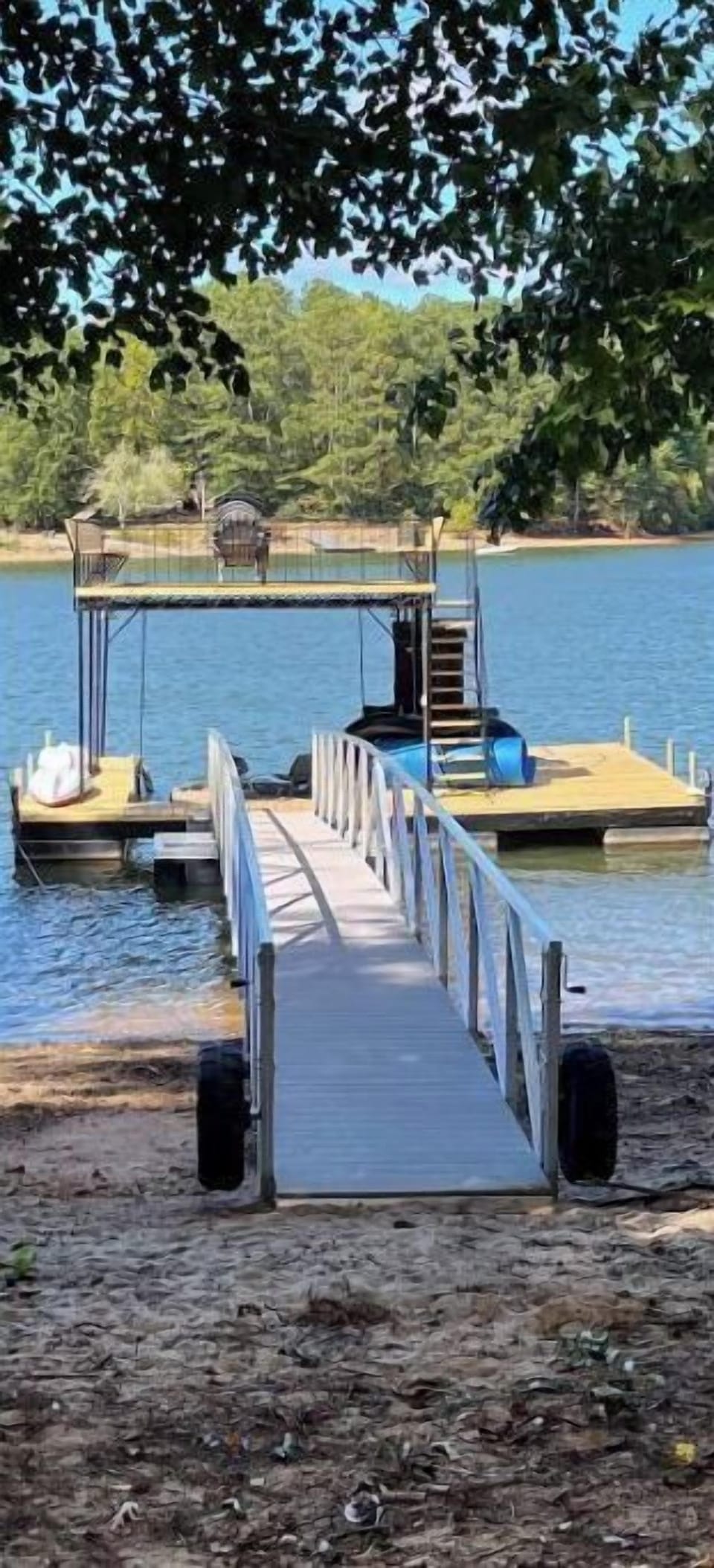 Double decker dock for swimming and hanging out! 