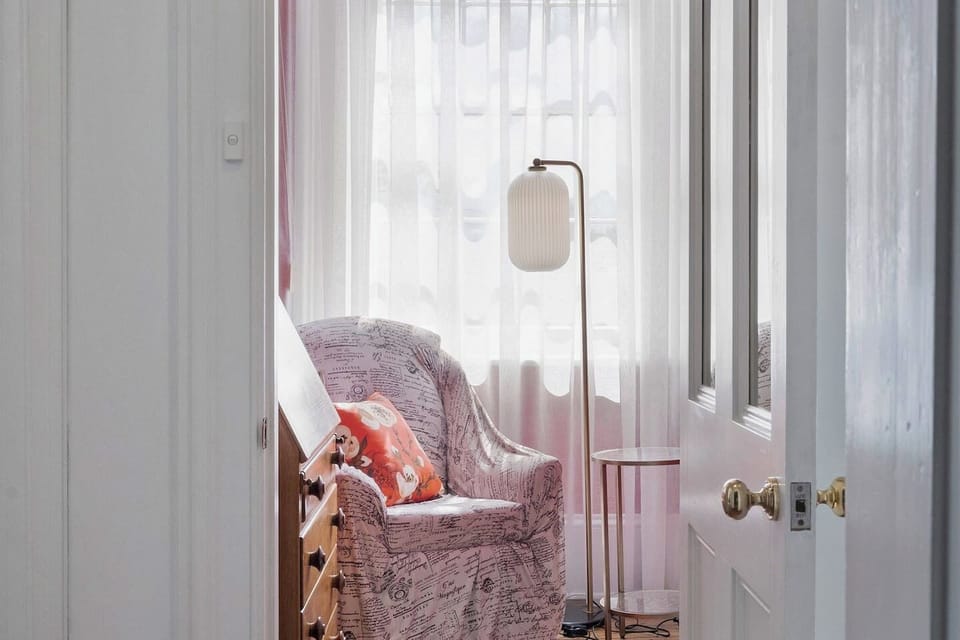 A compact study nook offers space to relax with your favourite novel or set up your laptop and work remotely.